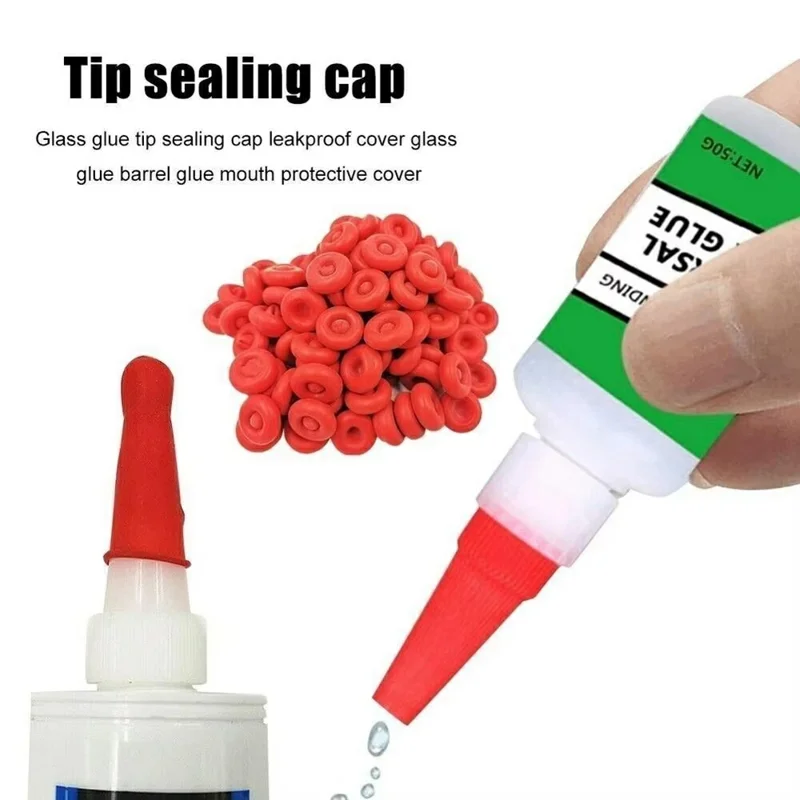 20Pcs Rubber Caulk Caps Leak Proof Caulking Saver Tube Sealer Glue Sealing Protector - Yellow