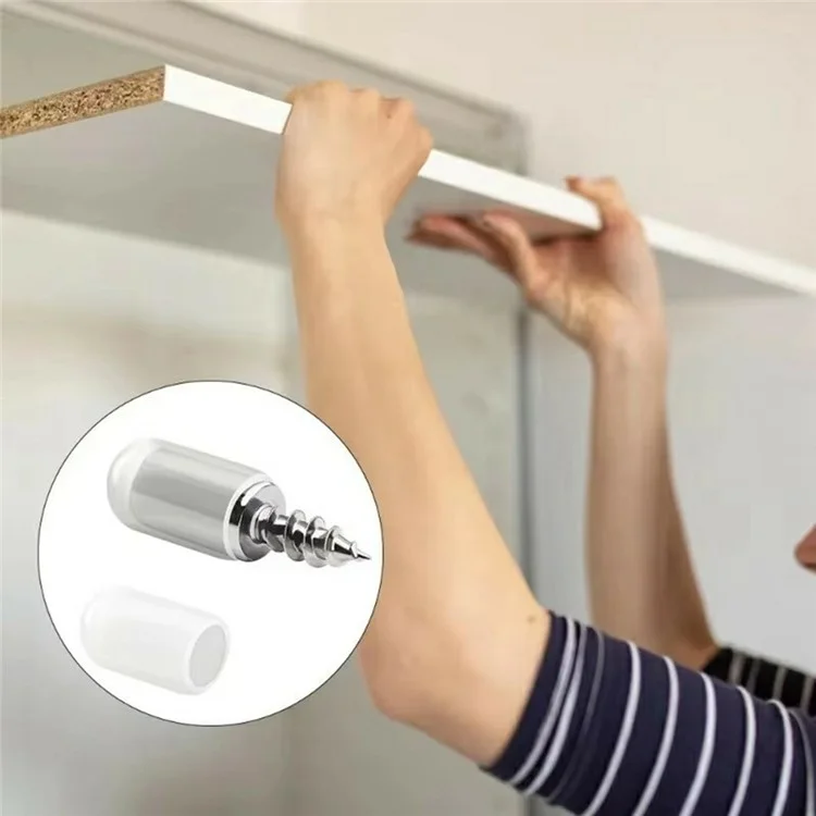 20 Ensembles de Vis Autotaraudeuses avec Chevilles en Plastique Blanc pour Montage de Meubles, Armoire et Garde-Robe