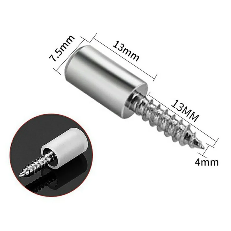25 Sets Self Tapping Screws Furniture Mounting Pins with White Plastic Sleeves for Cabinet Wardrobe