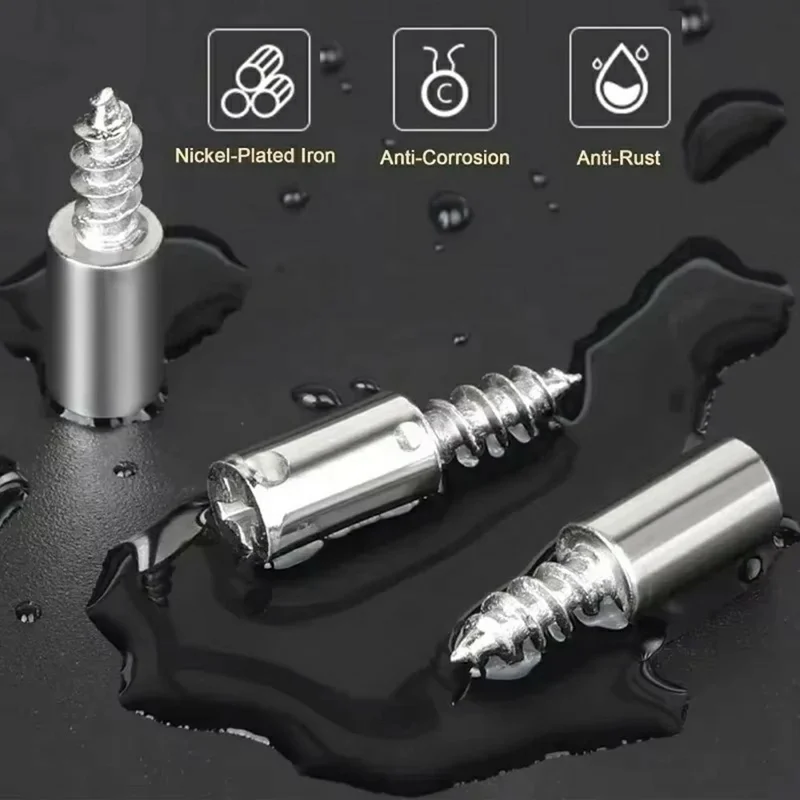50 Sets Self Tapping Screws Furniture Mounting Pins with White Plastic Sleeves for Cabinet Wardrobe