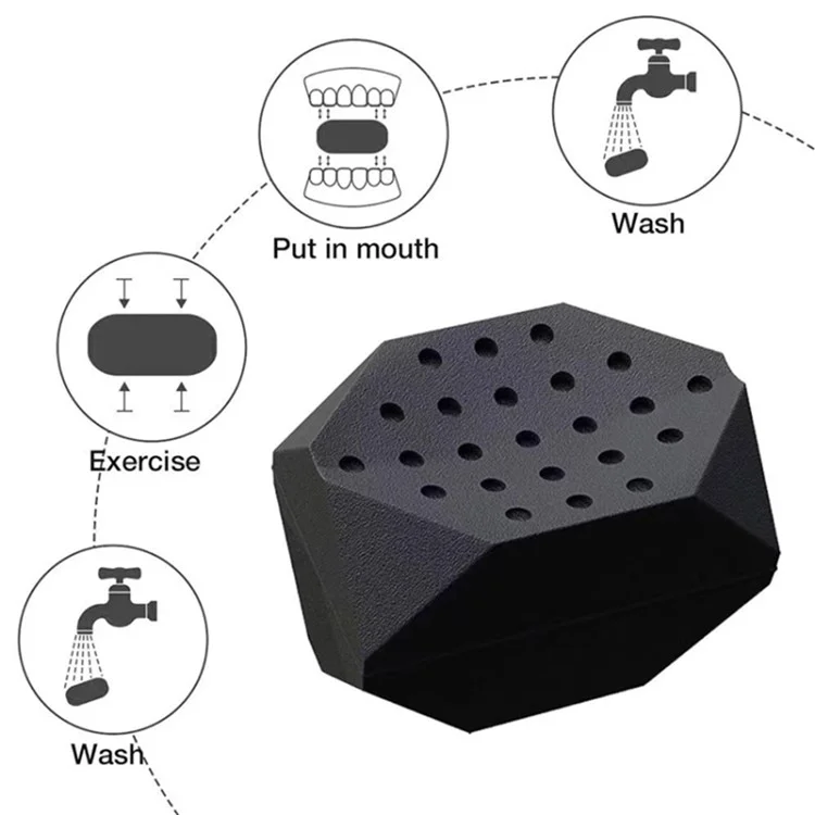 3PCS Jawline Trainer 7th Generation BPA Free Silicone Jawline Exerciser Sculptor Face Shaper (No Certificated) - Black