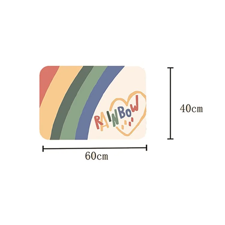 40x60cm Rainbow Home Bedroom Doormat Bedside Anti-Slip Rug Soft Cashmere Floor Mat