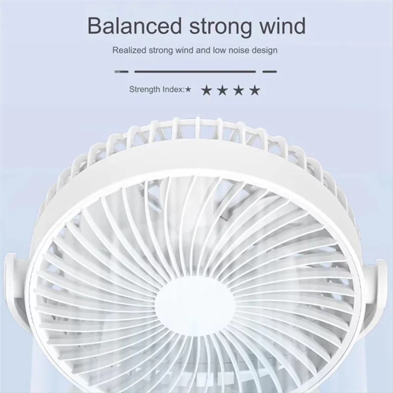 Stepless Speed Adjustable Portable Desktop Fan Quiet Summer Cooling Fan for Home Office - White