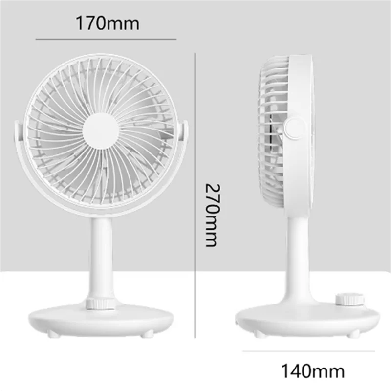 Stepless Speed Adjustable Portable Desktop Fan Quiet Summer Cooling Fan for Home Office - White