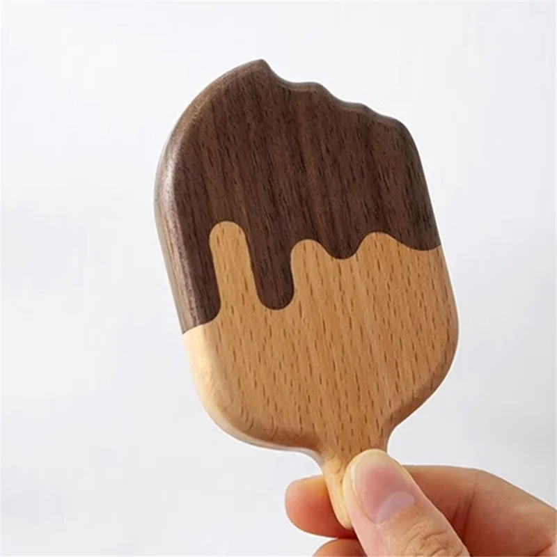 Wooden Ice Cream Shaped Bottle Opener Refrigerator Magnet Creative Beer Cap Lifter For Home Decor
