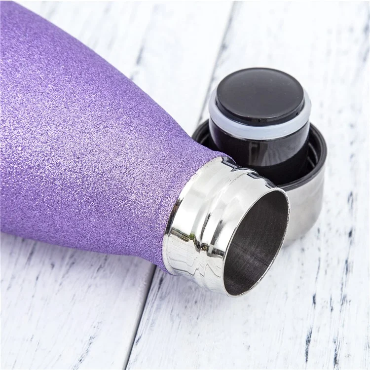 Bouteille isotherme en acier inoxydable 304 à col étroit de 500 ml (Certifiée SGS / Sans BPA) - Or Scintillant