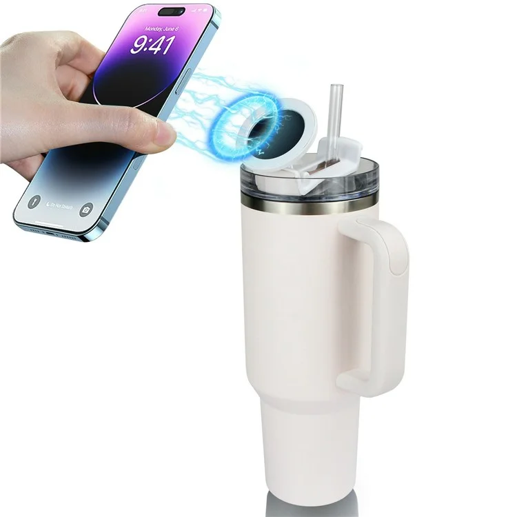 2Pcs For Stanley 40OZ Cup Magnetic Phone Holder Portable Rotatable Z-Shaped Stand Compatible with All Phones - White