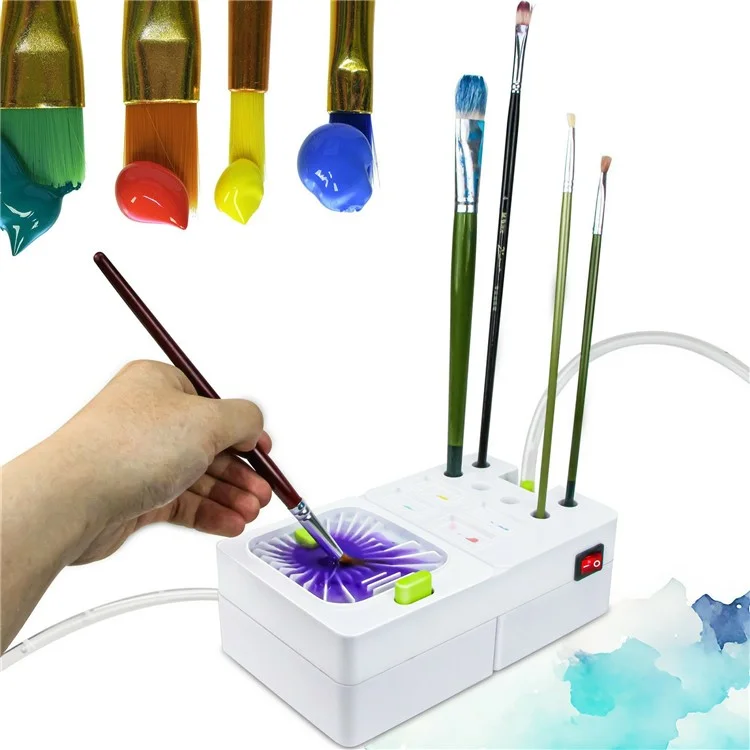 Limpiador de Pinceles Eléctrico con Lavado Automático por Circulación de Agua para Artistas, Pintores y Aficionados