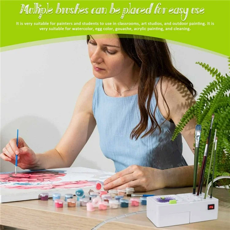 Limpiador de Pinceles Eléctrico con Lavado Automático por Circulación de Agua para Artistas, Pintores y Aficionados