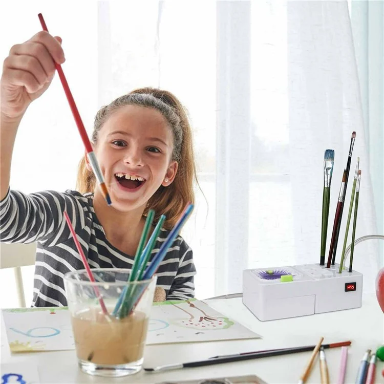 Limpiador de Pinceles Eléctrico con Lavado Automático por Circulación de Agua para Artistas, Pintores y Aficionados