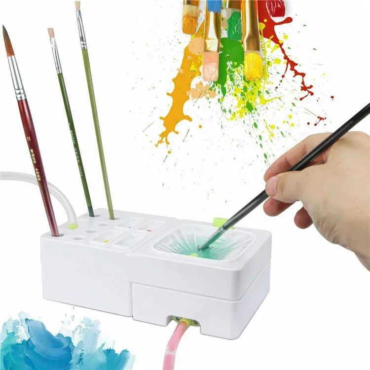 Limpiador de Pinceles Eléctrico con Lavado Automático por Circulación de Agua para Artistas, Pintores y Aficionados
