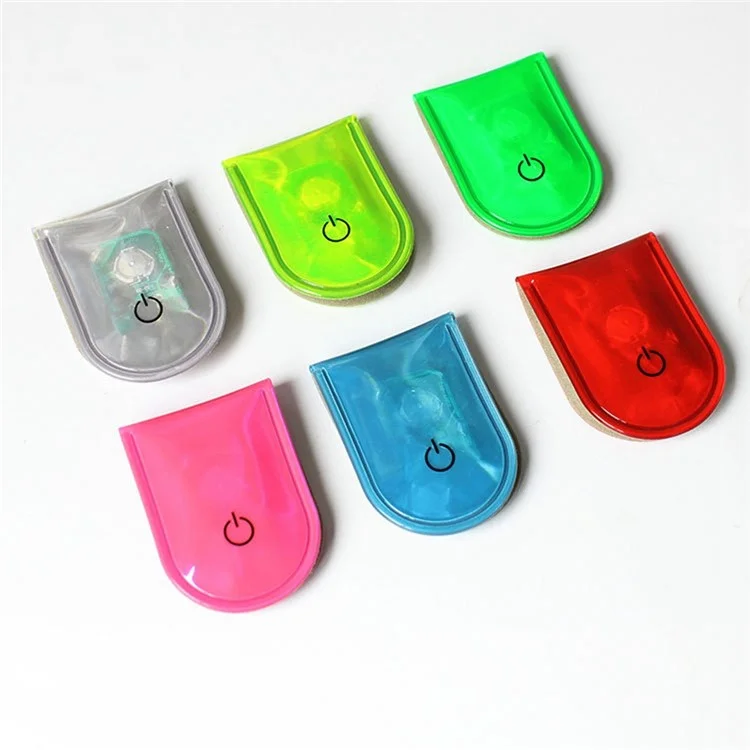 4Pcs LED Magnetic Clip Lights Safety Warning Flashers for Night Running Camping Outdoor Activities - Pink