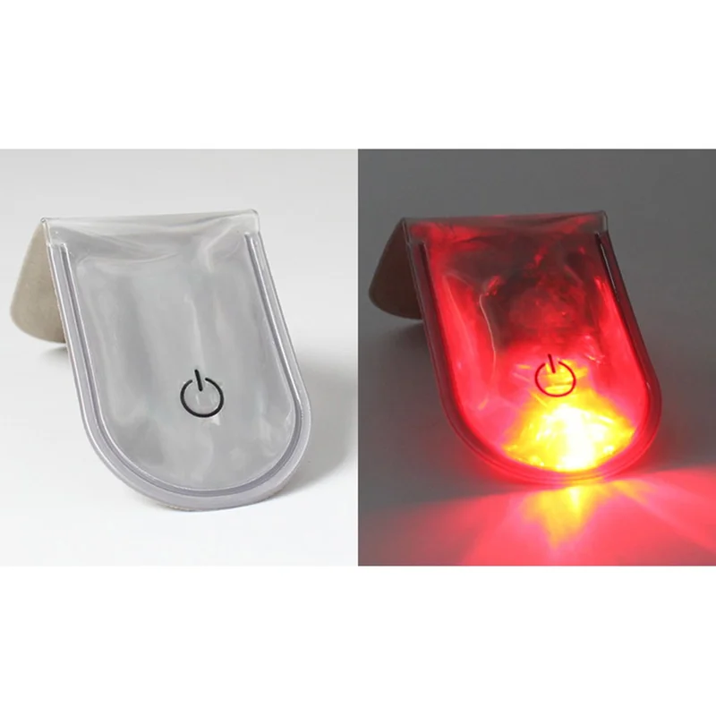 LED Magnetic Clip Lights Safety Warning Flashers for Night Running Camping Outdoor Activities - Silver