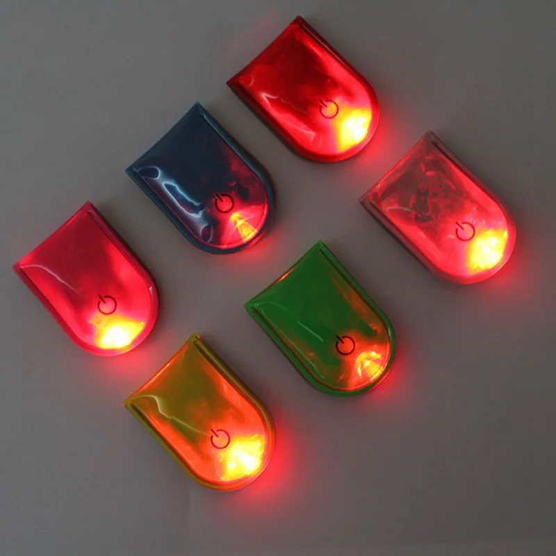 LED Magnetic Clip Lights Safety Warning Flashers for Night Running Camping Outdoor Activities - Silver