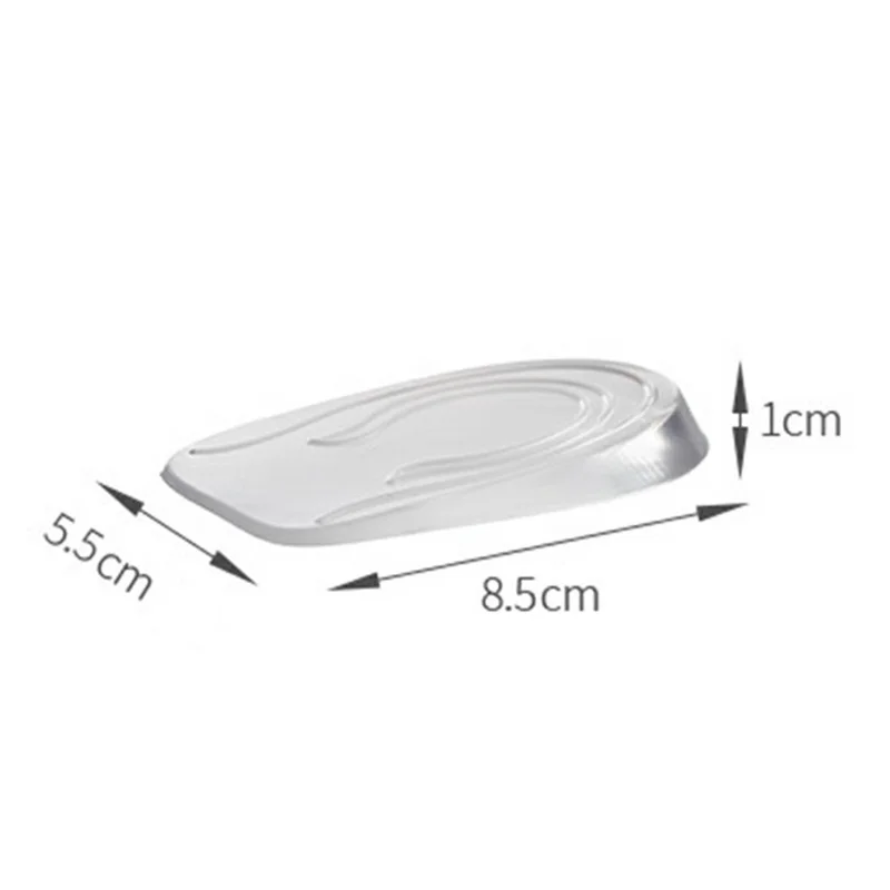 Solette in silicone trasparente per aumentare l'altezza di 1 cm, assorbimento degli urti, talloniere invisibile per le donne