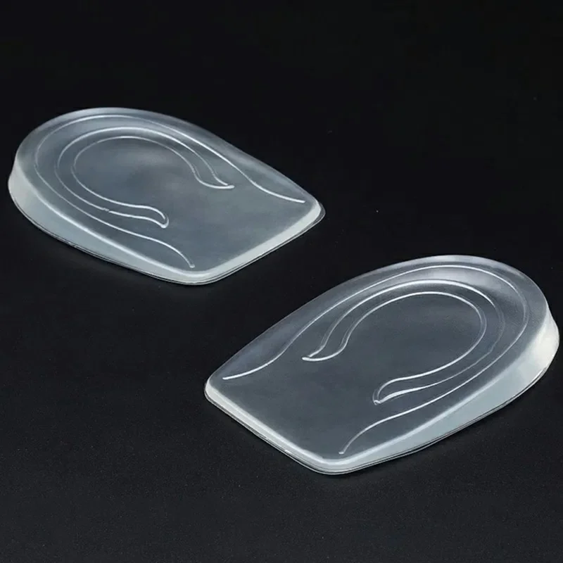 1cm Height Increase Transparent Silicone Insoles Shock Absorbing Invisible Heel Pad for Men
