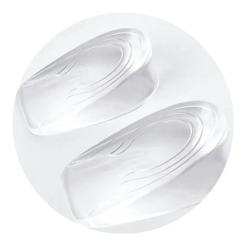 1cm Height Increase Transparent Silicone Insoles Shock Absorbing Invisible Heel Pad for Men