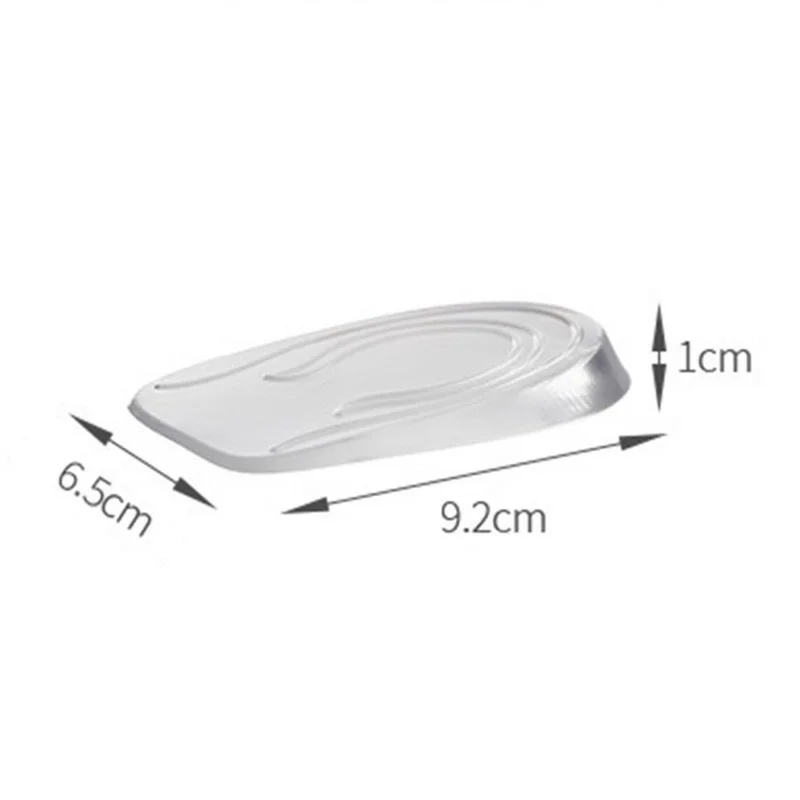 1cm Height Increase Transparent Silicone Insoles Shock Absorbing Invisible Heel Pad for Men