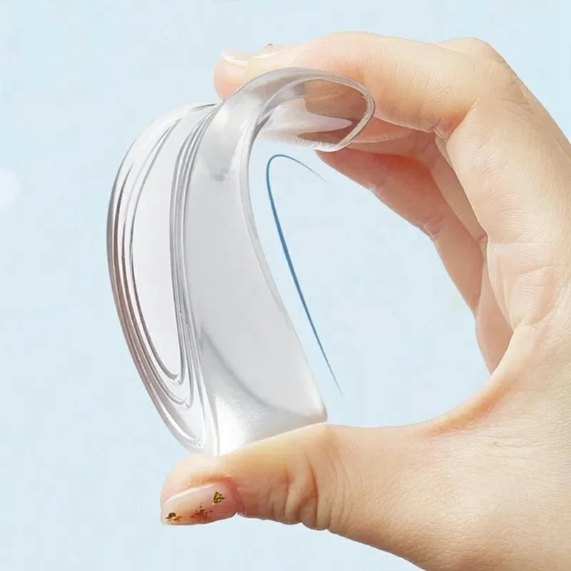 2cm Height Increase Transparent Silicone Insoles Shock Absorbing Invisible Heel Pad for Women