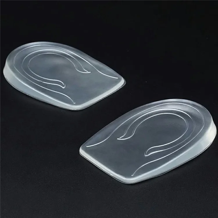 2cm Height Increase Transparent Silicone Insoles Shock Absorbing Invisible Heel Pad for Men