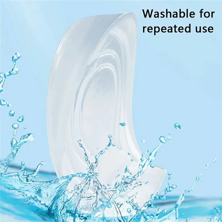 2cm Height Increase Transparent Silicone Insoles Shock Absorbing Invisible Heel Pad for Men