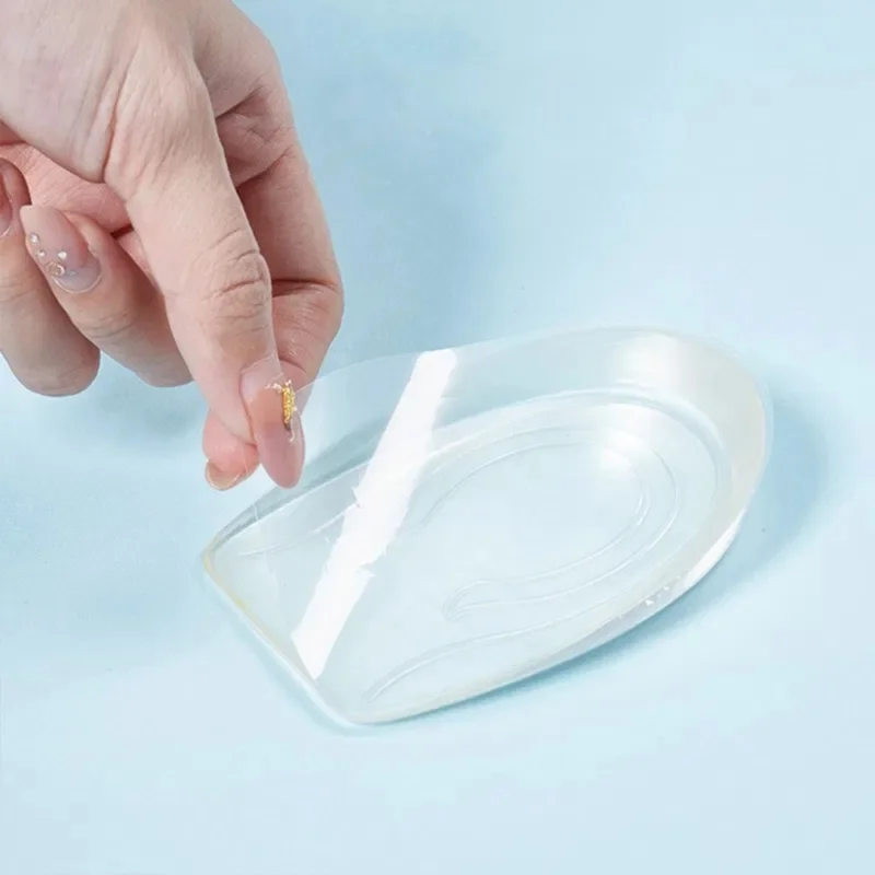 3cm Height Increase Transparent Silicone Insoles Shock Absorbing Invisible Heel Pad for Men