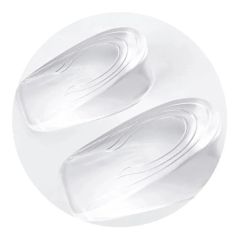 3cm Height Increase Transparent Silicone Insoles Shock Absorbing Invisible Heel Pad for Men