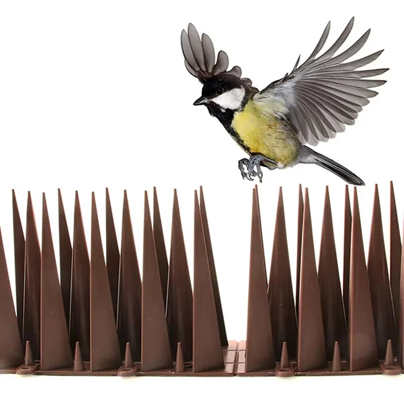 4Pcs Garden Anti-Climbing Spikes Birds Cats Repellent Wall Fence Protection Device - Black