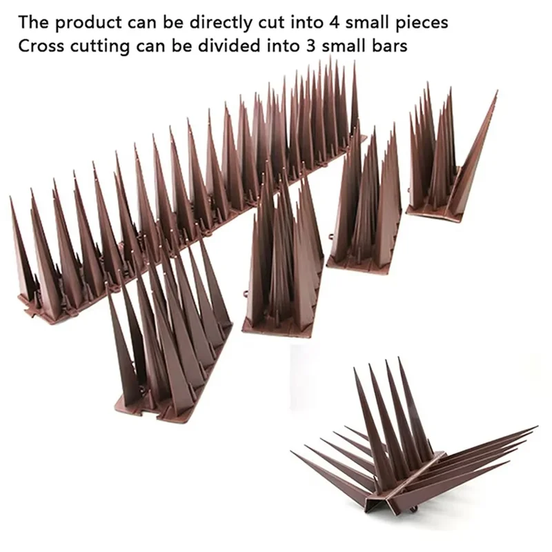 4Pcs Garden Anti-Climbing Spikes Birds Cats Repellent Wall Fence Protection Device - Black