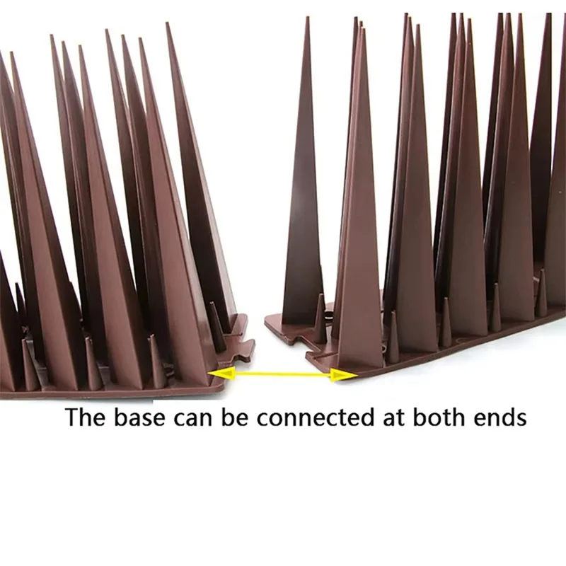 4Pcs Garden Anti-Climbing Spikes Birds Cats Repellent Wall Fence Protection Device - Black