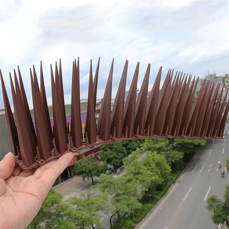 10 Pinchos Antitrepa para Jardín - Dispositivo de Protección de Muros y Vallas Contra Pájaros y Gatos - Rojo Ladrillo