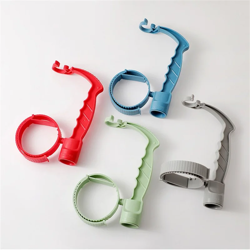 Beverage Bottle Pourer Handle Precision Flow Control Anti Spill Handle with Built-in Bottle Opener - Blue