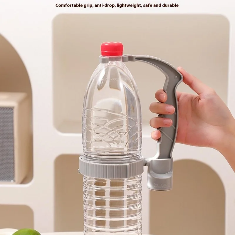 Beverage Bottle Pourer Handle Precision Flow Control Anti Spill Handle with Built-in Bottle Opener - Blue