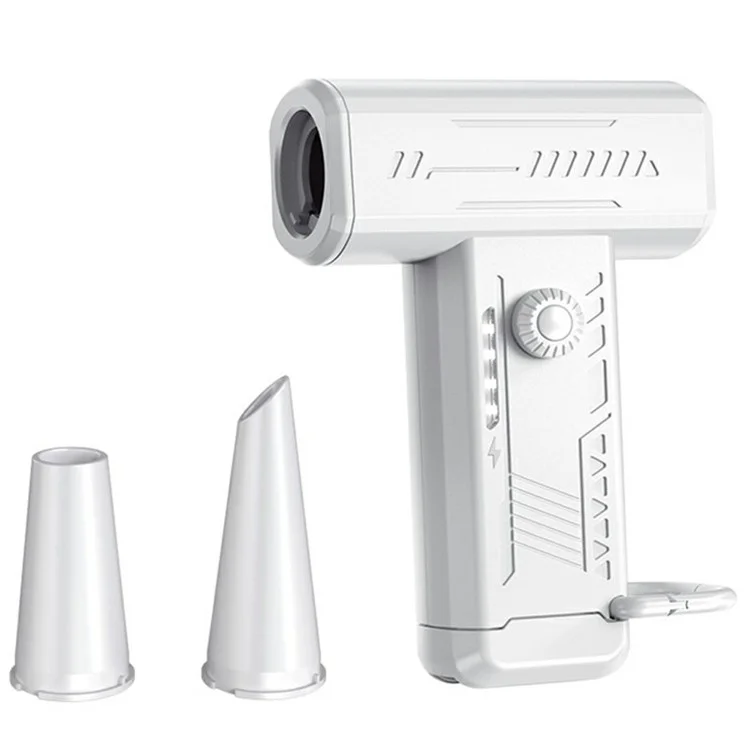 Portable Turbine Fan Outdoor Camping Light High Speed Handheld Fan Dust Blower (CE Certificated) - White