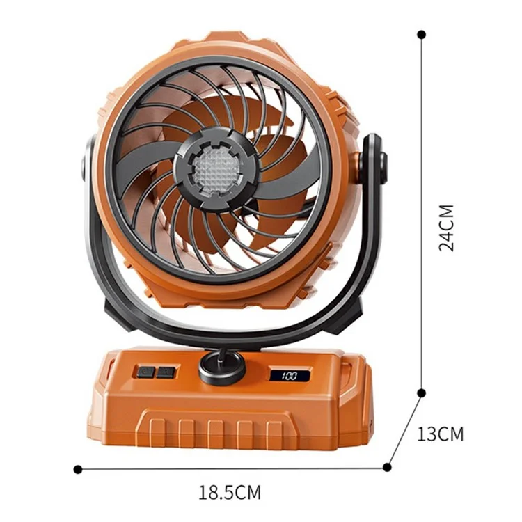 Outdoor Camping Fan 100 Speed 3 in 1 Hanging Fan with LED Light / Power Bank Function (CE Certificated) - Green