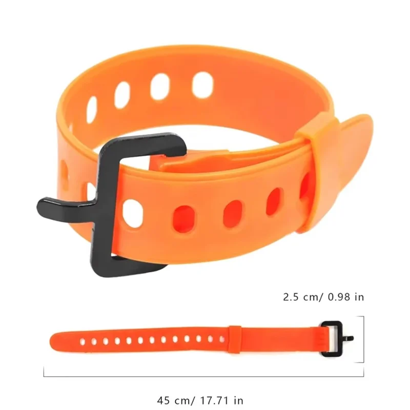 Sangle d'arrimage polyvalente de 45x2,5 cm, rapide à détacher, pour bagages et cargaison, avec cordon de fixation en caoutchouc - Orange
