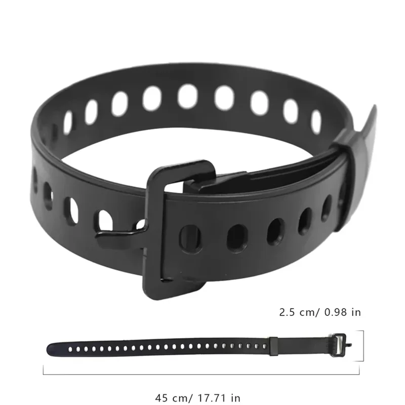 45x2.5cm Multipurpose Tie Down Strap Travel Quick Release Luggage Cargo Rubber Binding Cord - Black