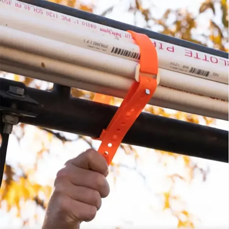 Sangle d'arrimage multifonction de 30x2.5 cm, à libération rapide, pour bagages et cargaison, avec cordon de fixation en caoutchouc - Orange