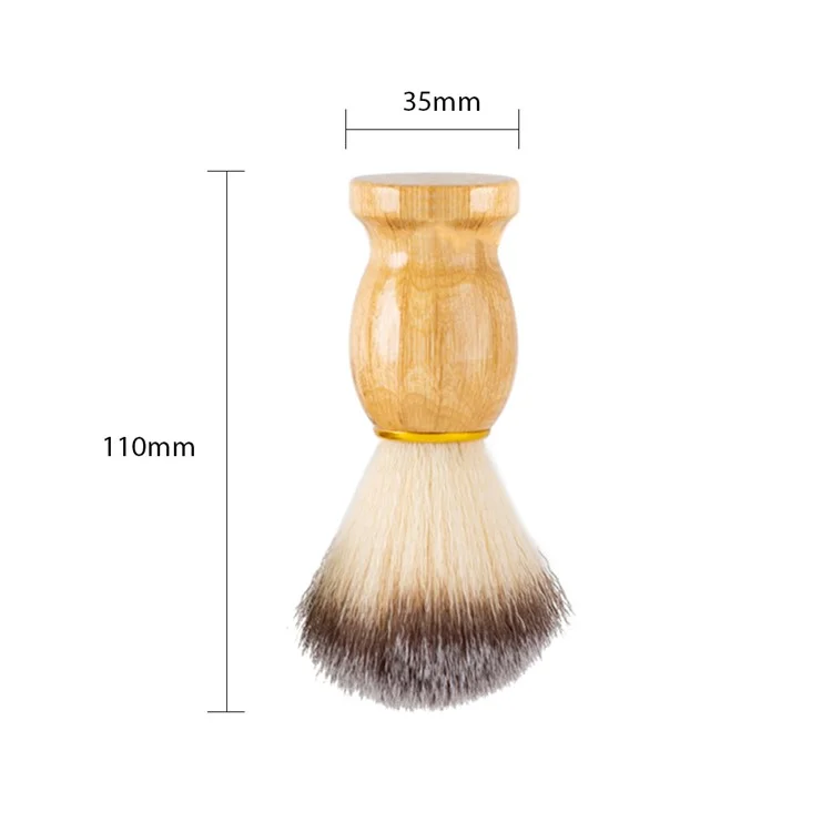 3 In 1 Shaving Brush Set with Acrylic Stand Stainless Steel Bowl Beard Grooming Kit for Men - Black