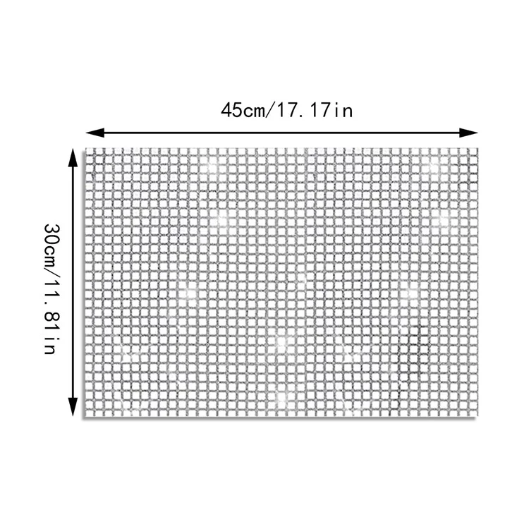 30x45cm Pailletten-Tischset Party Home Dekoration Polyester Tischschutz-Matte - Silber-Weiß