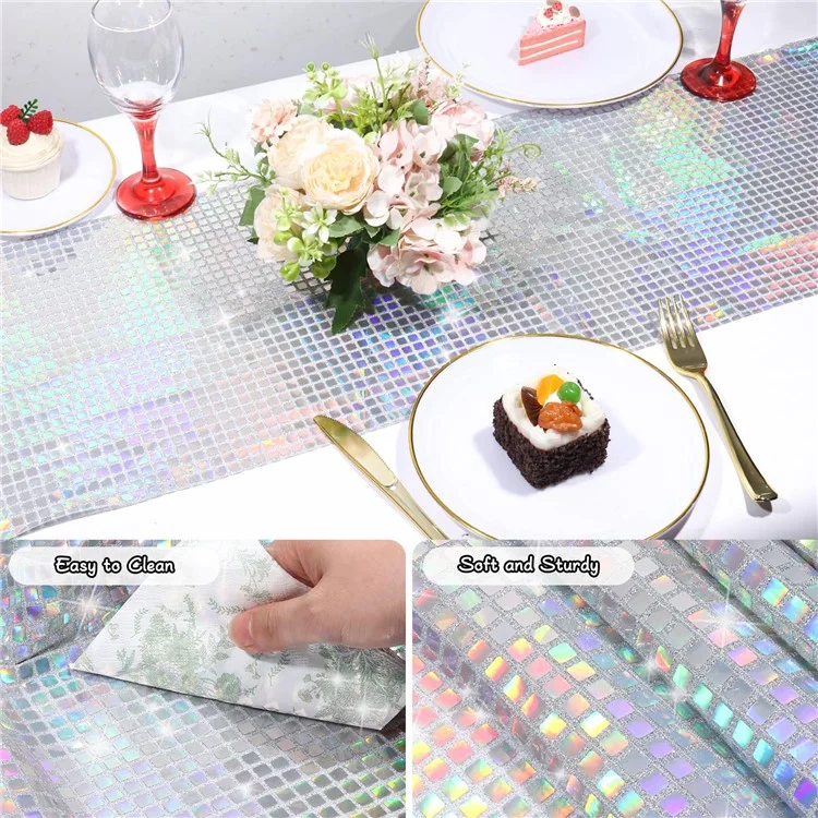 30x120cm Disco Spiegel Pailletten Tischläufer Europäische Hochzeit Party Neujahr Dekoration
