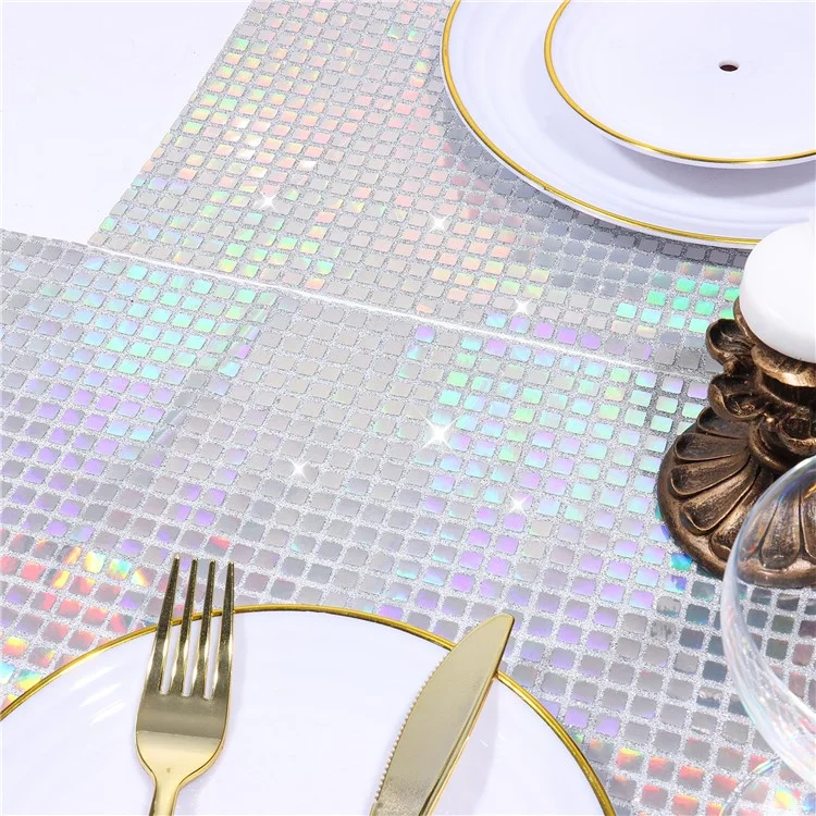 30x120cm Disco Spiegel Pailletten Tischläufer Europäische Hochzeit Party Neujahr Dekoration
