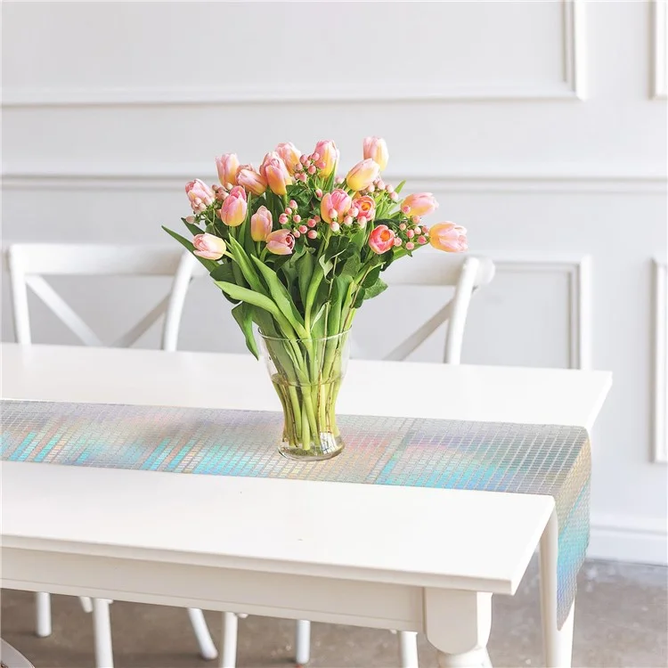 Camino de mesa de lentejuelas con efecto espejo de 30x180 cm, decoración europea para boda, fiesta y Año Nuevo