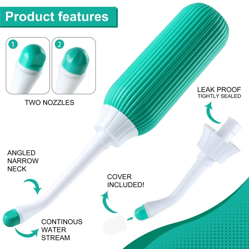 Limpiador portátil de higiene femenina Rociador de 500 ml, Dispositivo de limpieza personal para mujeres / Lavado de trasero de bebé - Verde
