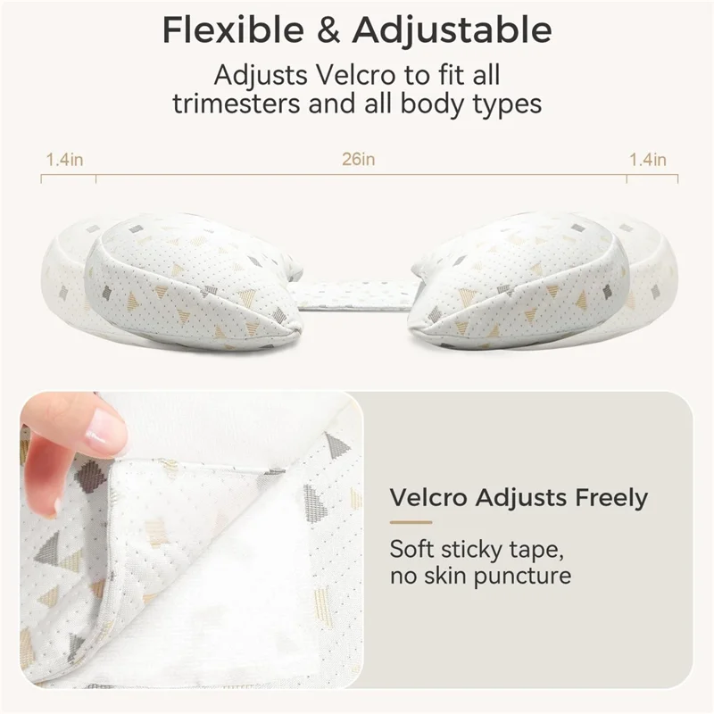 Pregnancy Pillow Side Sleeping 30° Wedge Shape Belly Support Cushion for Pregnant Women's Sleep - COOLMAX Shell Pillow + Crescent Pillow