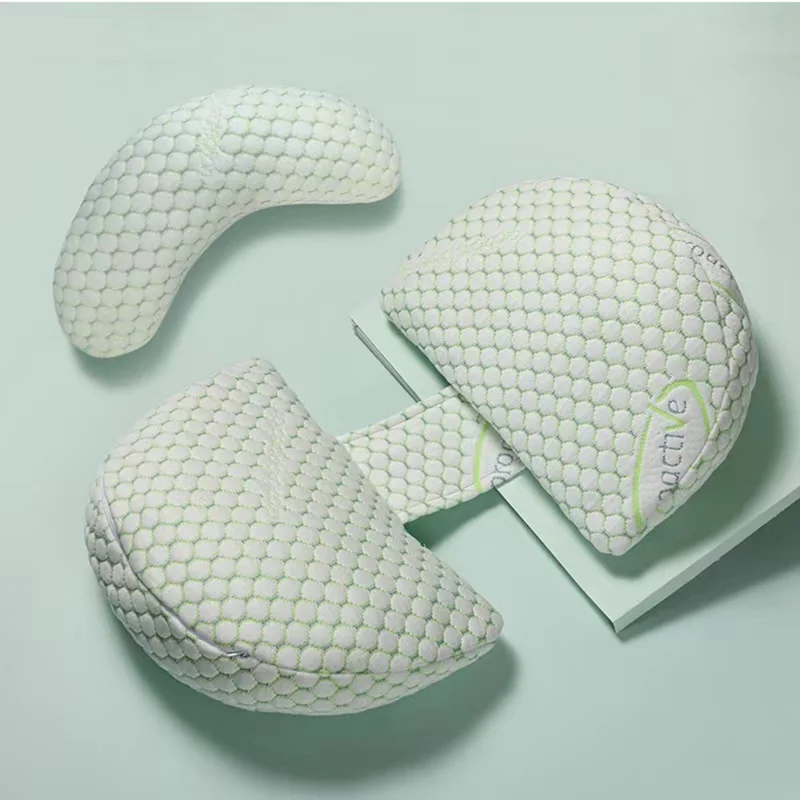 Pregnancy Pillow Side Sleeping 30° Wedge Shape Belly Support Cushion for Pregnant Women's Sleep - Proactive Shell Pillow + Crescent Pillow