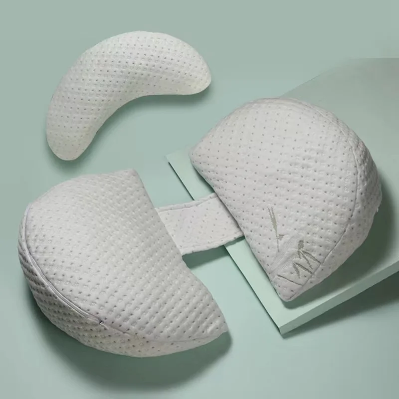 Pregnancy Pillow Side Sleeping 30° Wedge Shape Belly Support Cushion for Pregnant Women's Sleep - Bamboo Fiber Shell Pillow + Crescent Pillow