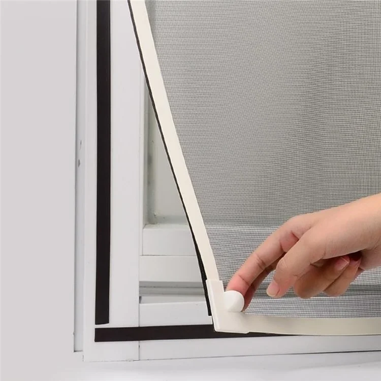 Tela magnética contra mosquitos de 200 x 200 cm Tela de fibra de vidro para janela doméstica Cortina de rede contra insetos - Branco+Cinza