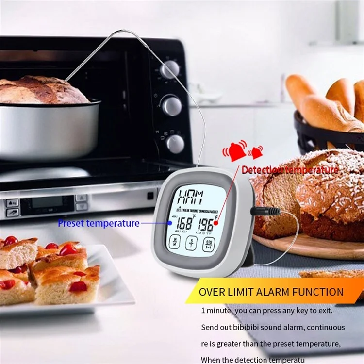 TS-BN53 Thermomètre à Écran Tactile Sans Fil BBQ Thermomètre Électronique Outil de Mesure de la Température de la Viande (BPA Gratuit, Certificat Fda)