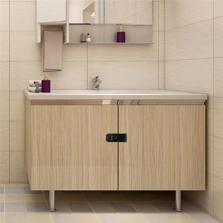 Serratura a combinazione per armadietto con installazione a vite da 3 pollici, doppio foro + Chiusura adesiva senza foratura antifurto per cassetti - Nero opaco